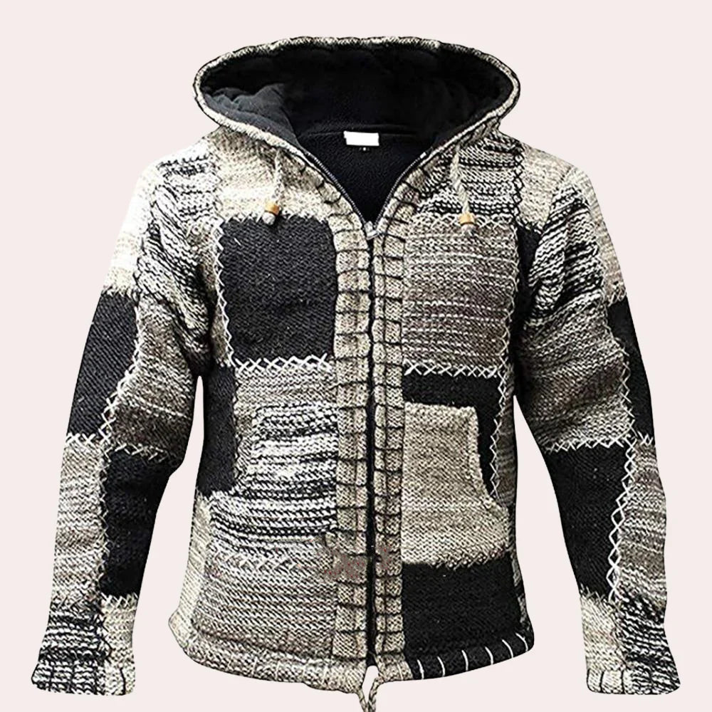 Men's Patchwork Hoodie Jacket Modern Design - OutfitLondon