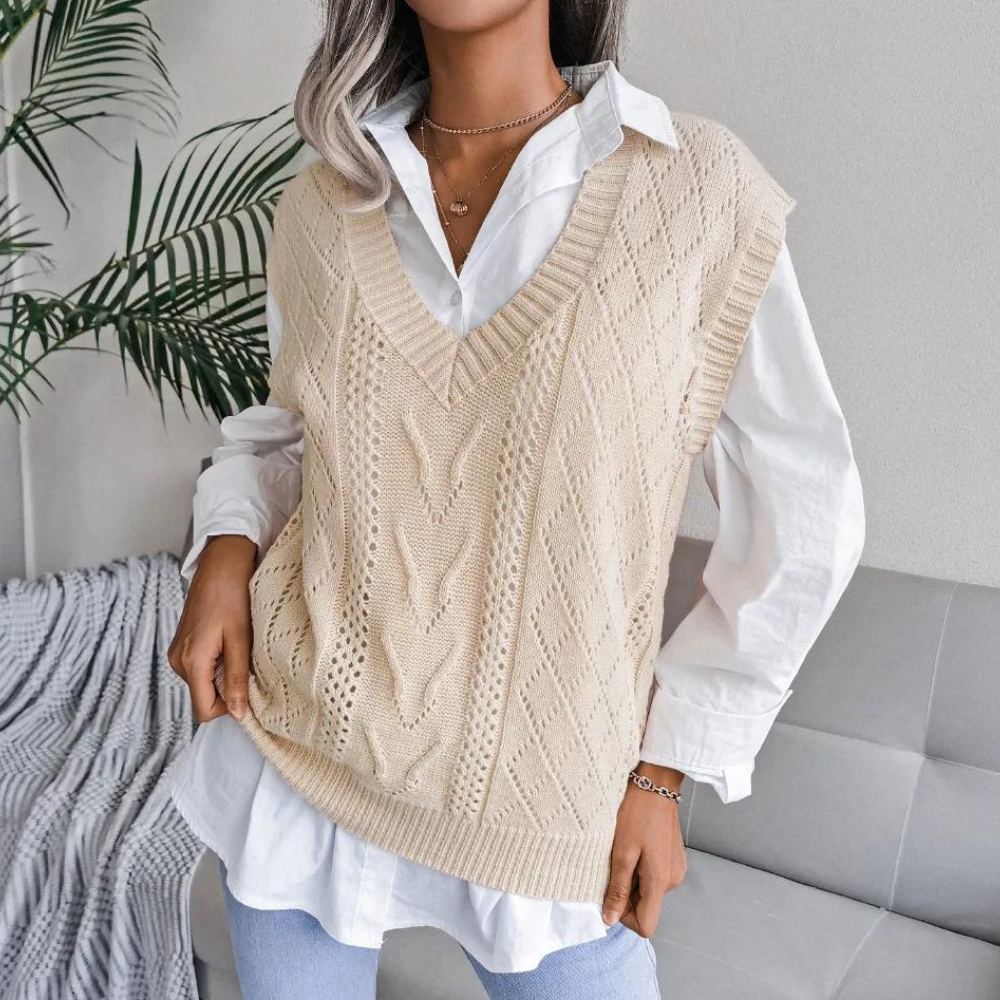 Relaxed Fit Women's Sleeveless Sweater Vest