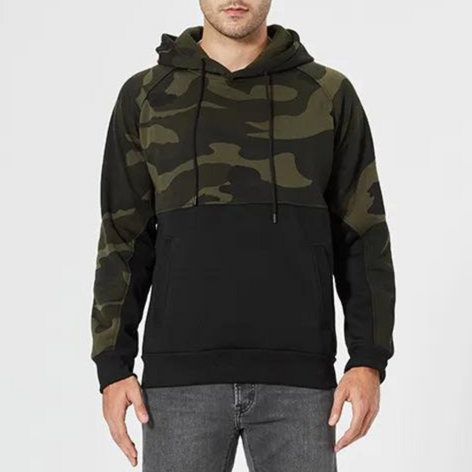 Relaxed Fit Camo Hooded Sweatshirt for Men - OutfitLondon