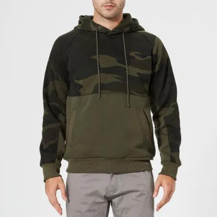 Relaxed Fit Camo Hooded Sweatshirt for Men