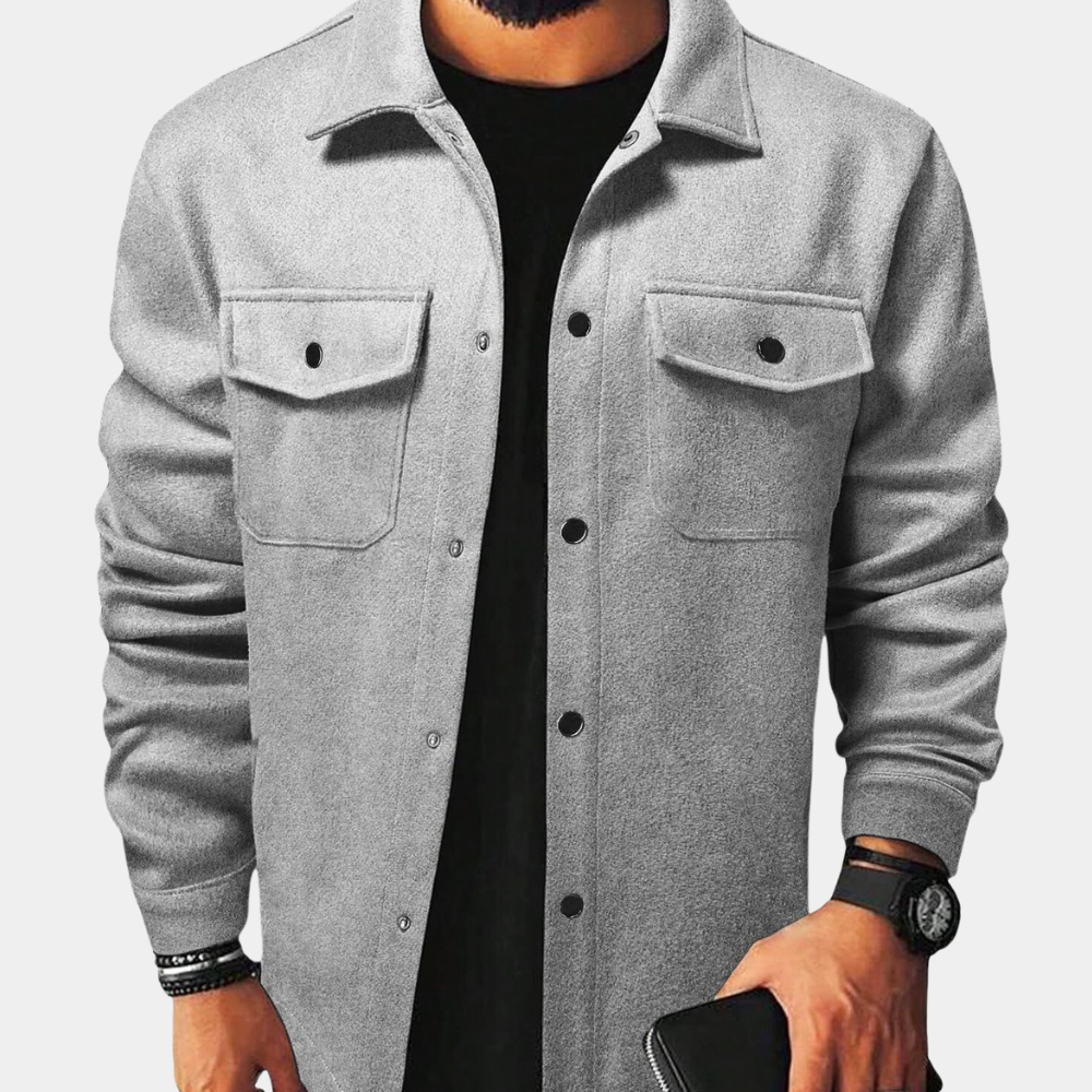 Casual Loose Fit Snap Shirt for Men