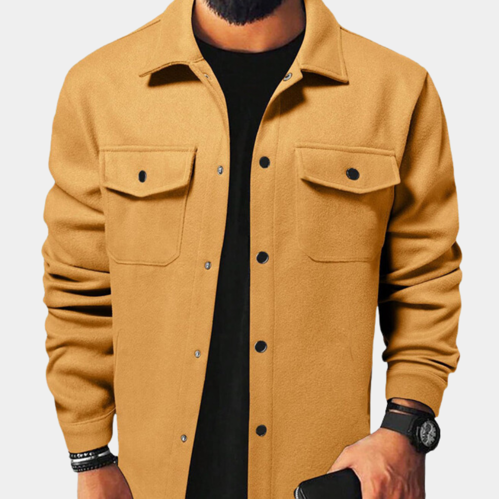 Casual Loose Fit Snap Shirt for Men