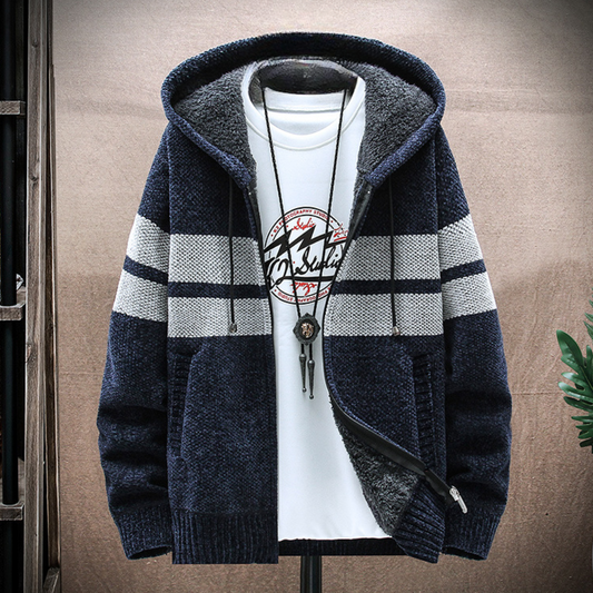 Comfortable Mens Striped Hoodie Sweatshirt - OutfitLondon