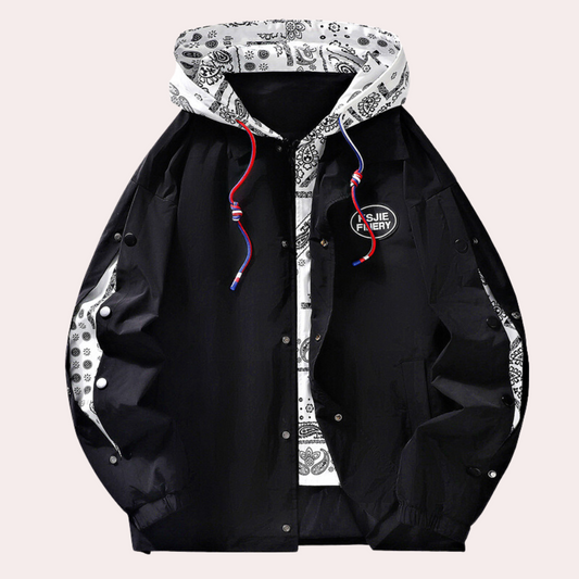Men's Hooded Parka Jacket with Contrast Lining - OutfitLondon