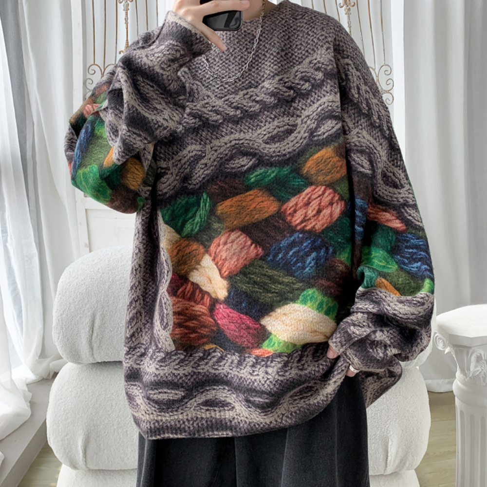 Relaxed Fit Soft Knit Men's Sweater