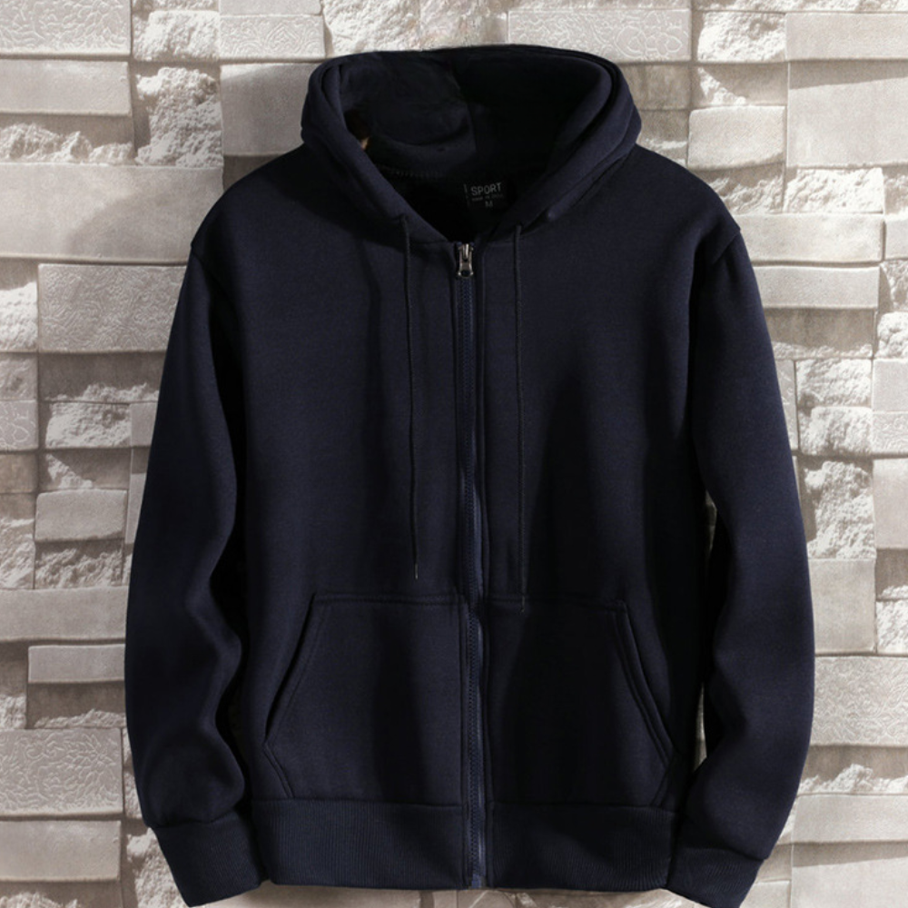 Classic Men's Zip Up Hooded Sweatshirt