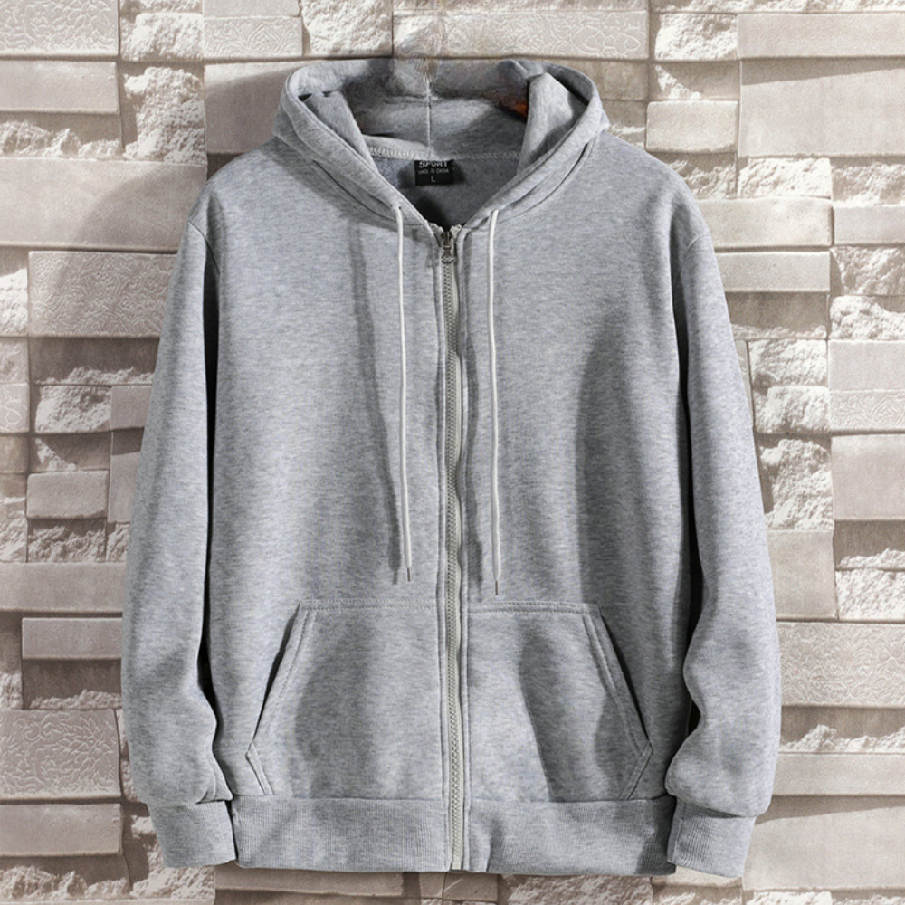 Classic Men's Zip Up Hooded Sweatshirt