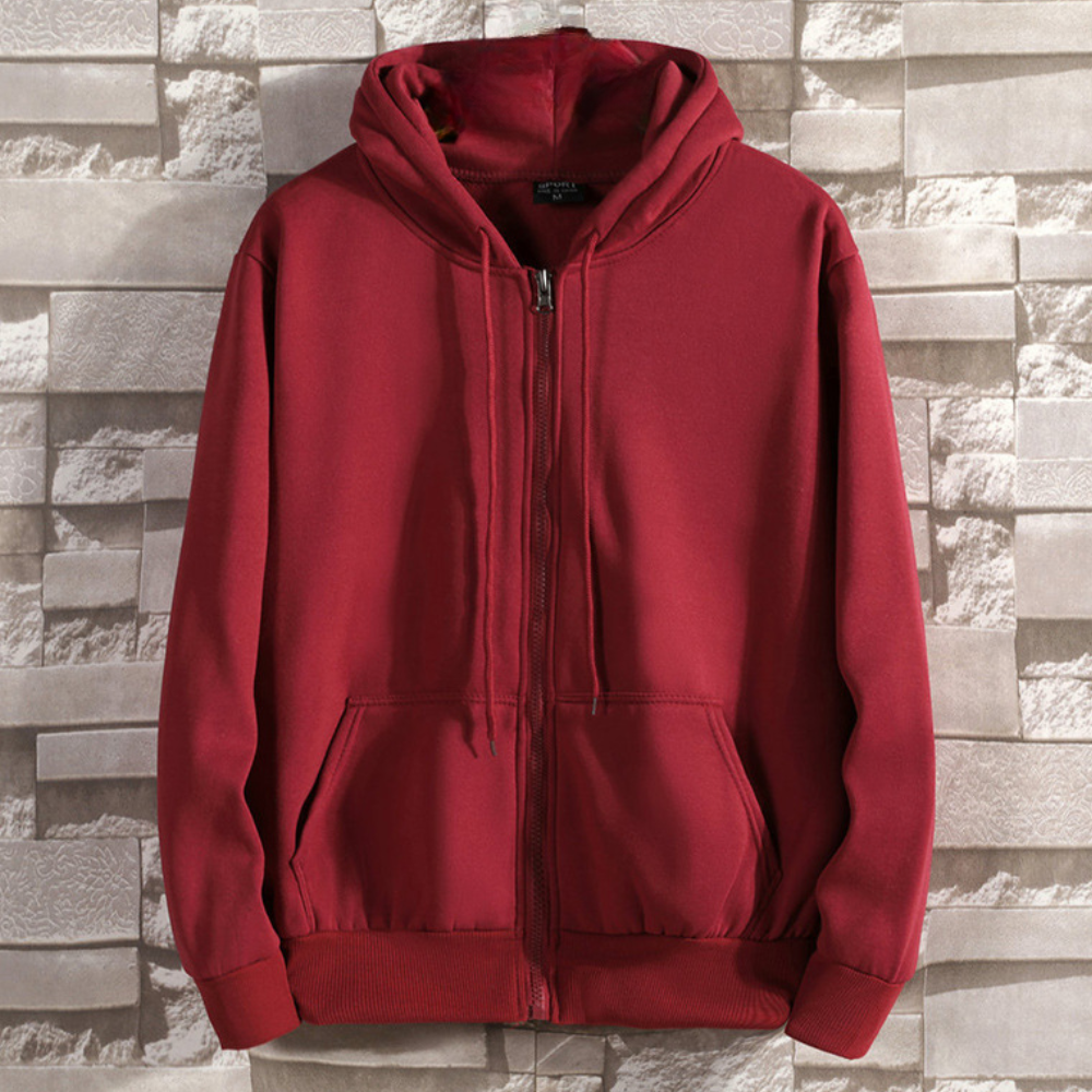 Classic Men's Zip Up Hooded Sweatshirt