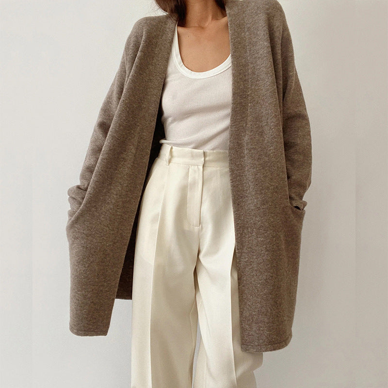 Cozy Oversized Women's Open Front Cardigan