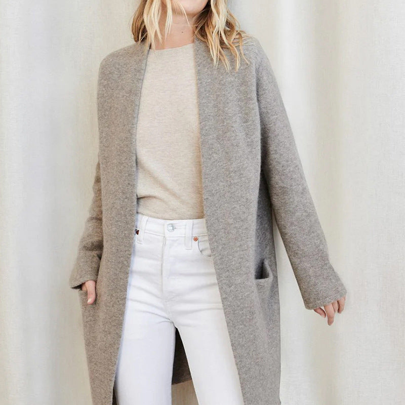 Cozy Oversized Women's Open Front Cardigan - OutfitLondon