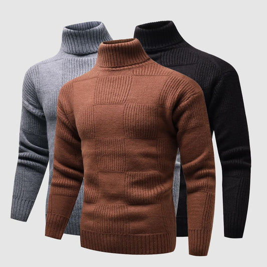 Fitted Crew Neck Men's Pullover Sweater - OutfitLondon