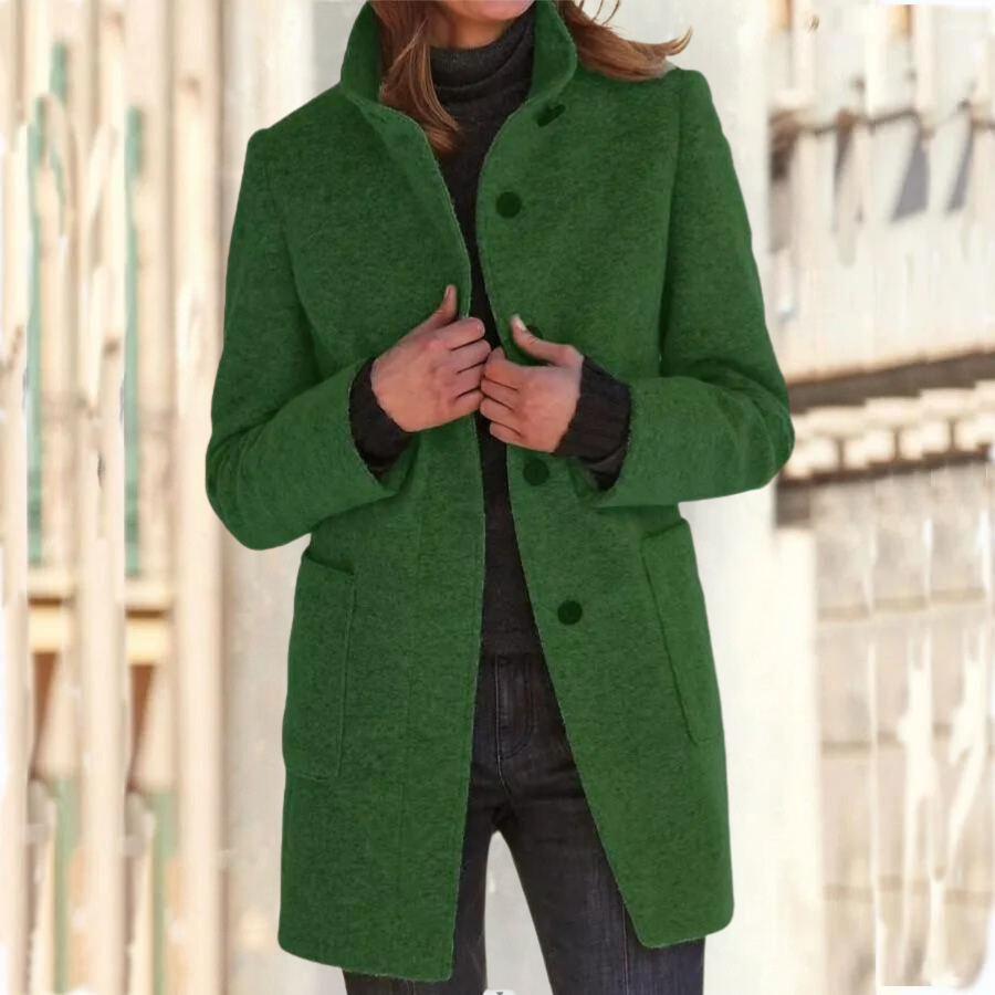 Chic Women's Jacket with Stand Collar