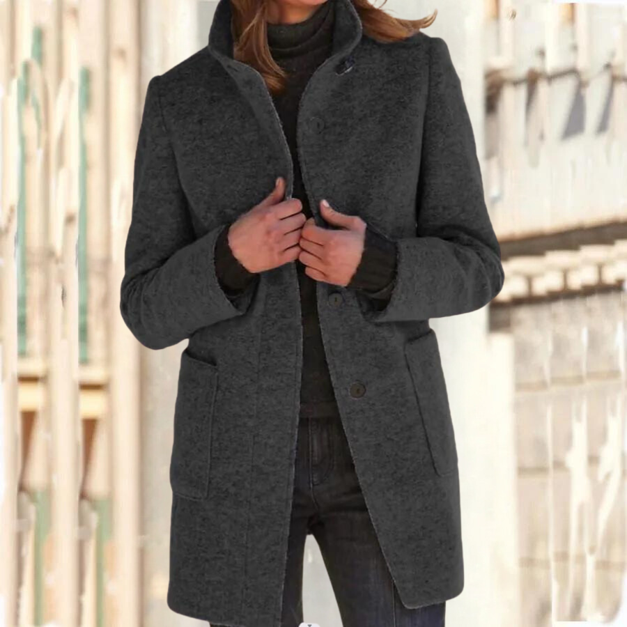Chic Women's Jacket with Stand Collar - OutfitLondon