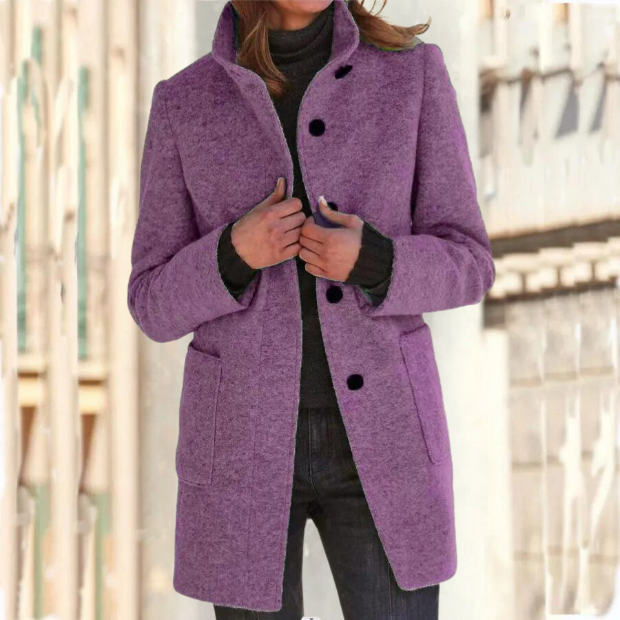 Chic Women's Jacket with Stand Collar