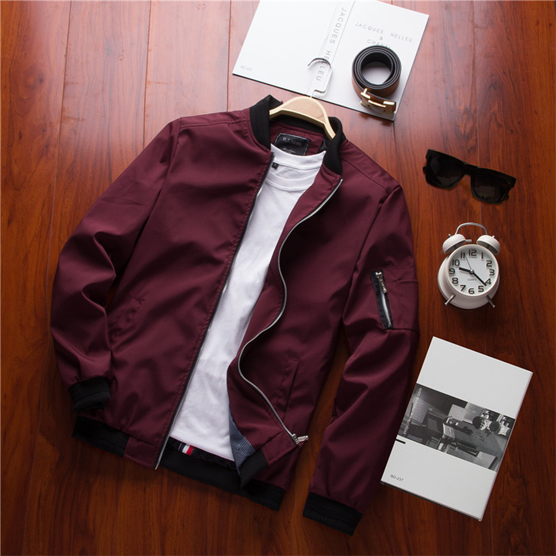 Men's Slim Fit Zipper Jacket Lightweight