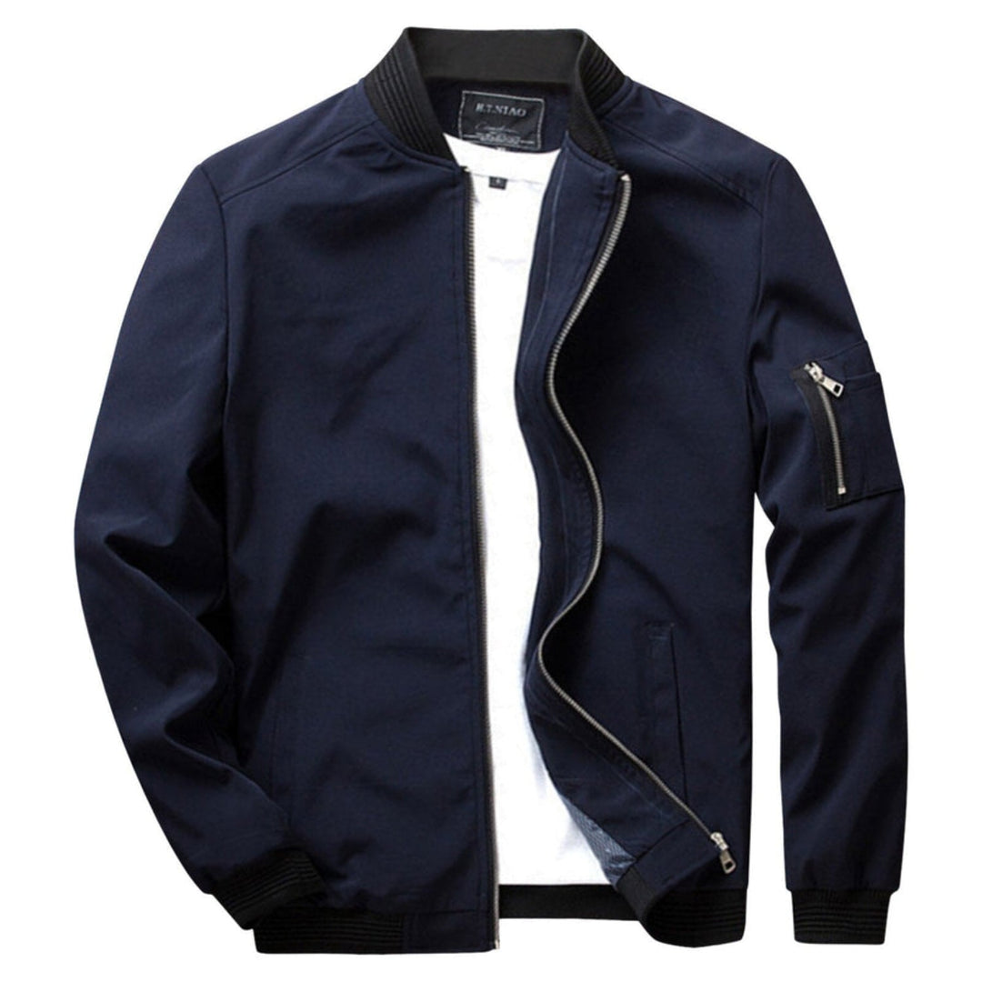 Slim Water Resistant Mens Zip Jacket with Pocket - OutfitLondon