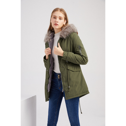 Women's Warm Waterproof Hooded Winter Parka Coat - OutfitLondon