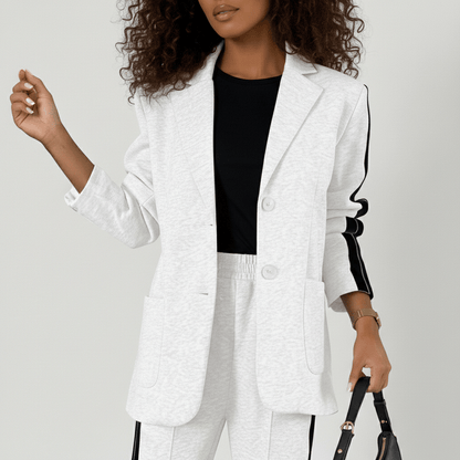 Chic 2 Piece Suit Blazer and Striped Trousers