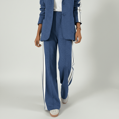 Chic 2 Piece Suit Blazer and Striped Trousers