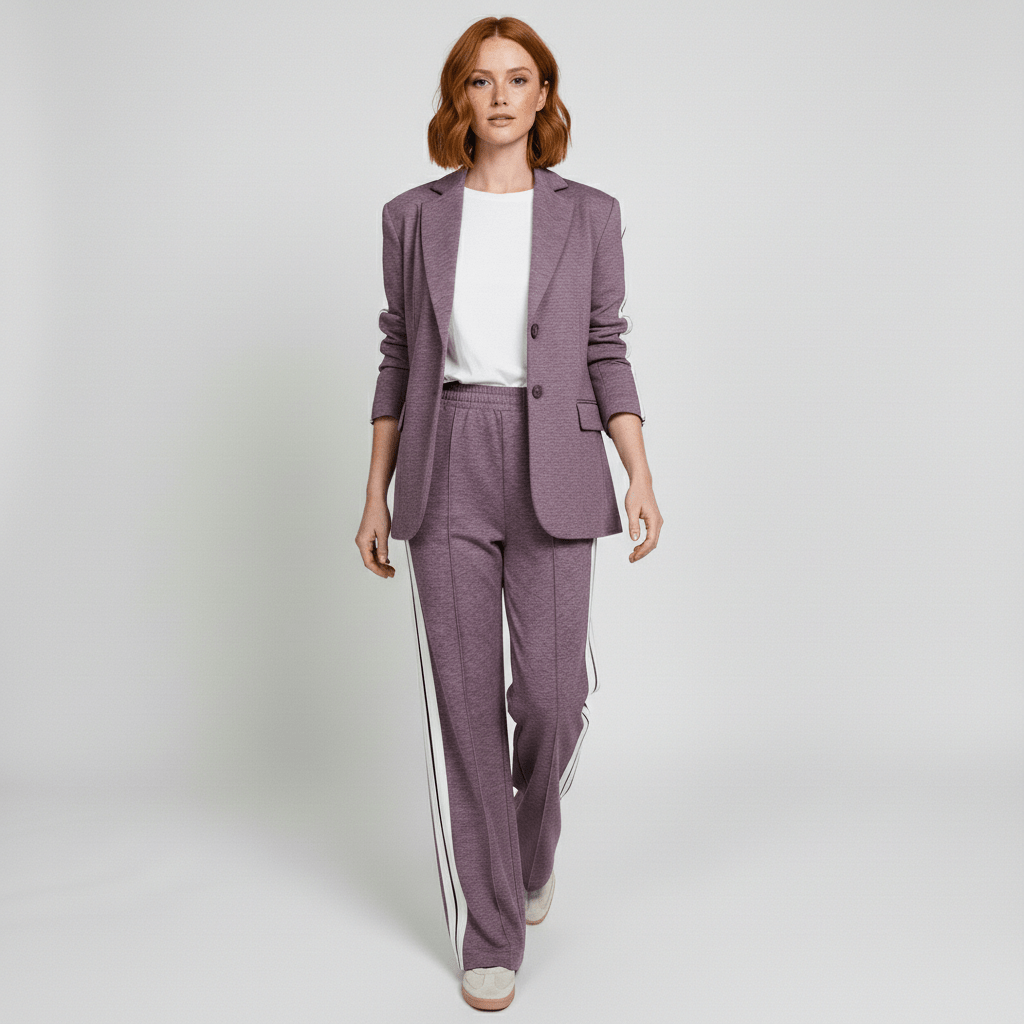 Chic 2 Piece Suit Blazer and Striped Trousers