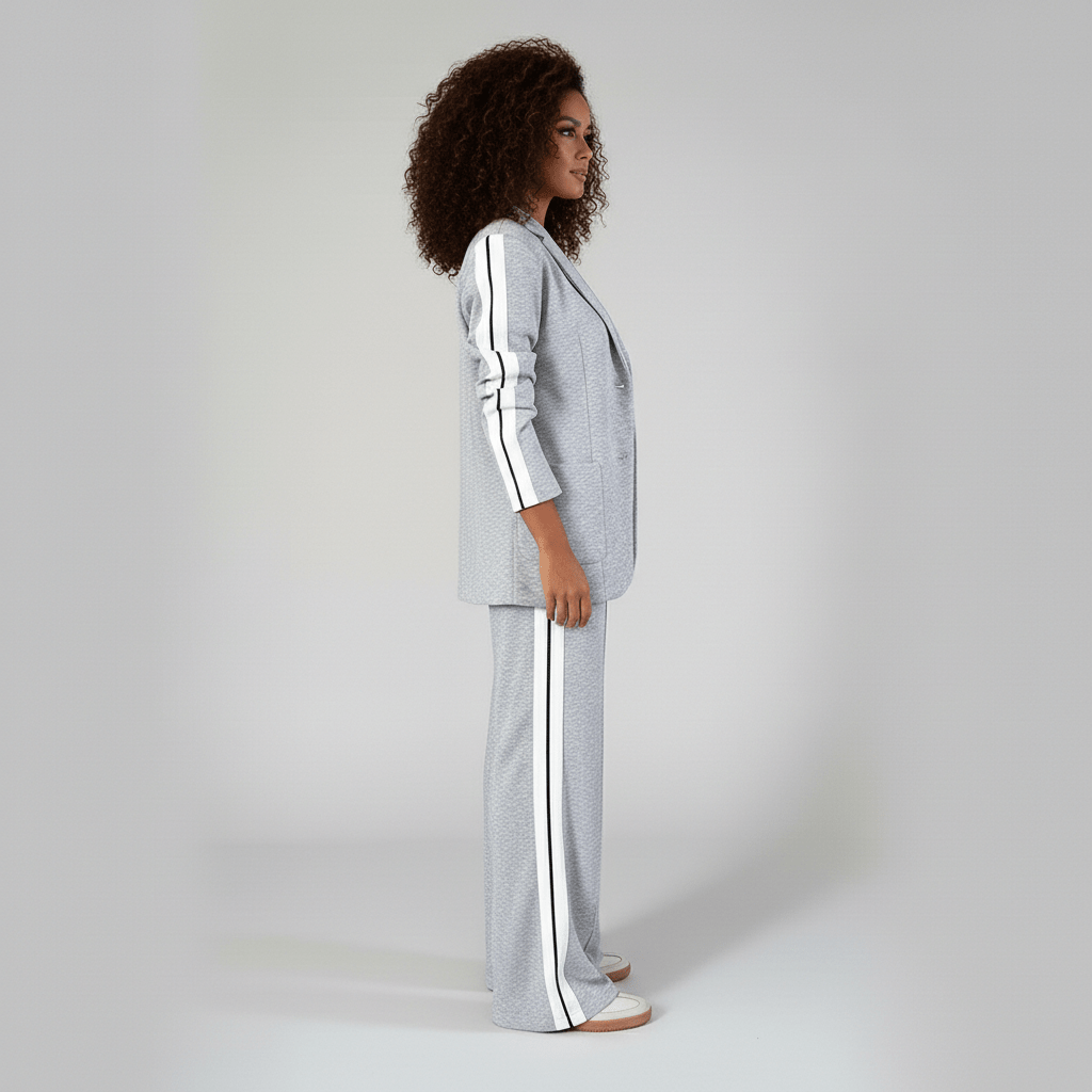 Chic 2 Piece Suit Blazer and Striped Trousers