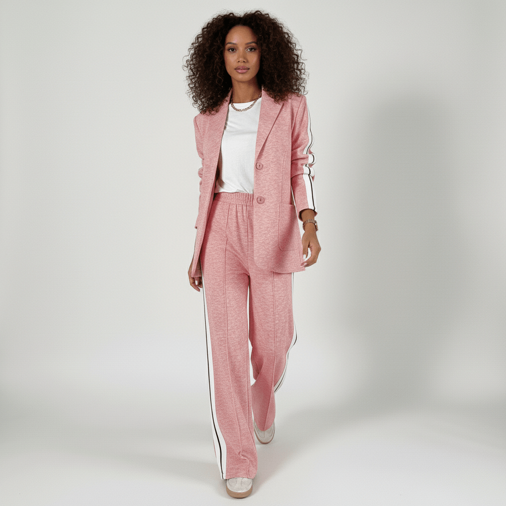 Chic 2 Piece Suit Blazer and Striped Trousers
