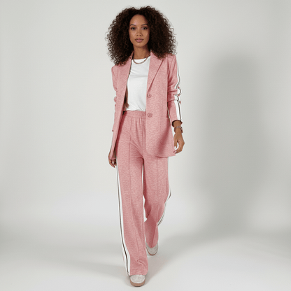 Chic 2 Piece Suit Blazer and Striped Trousers