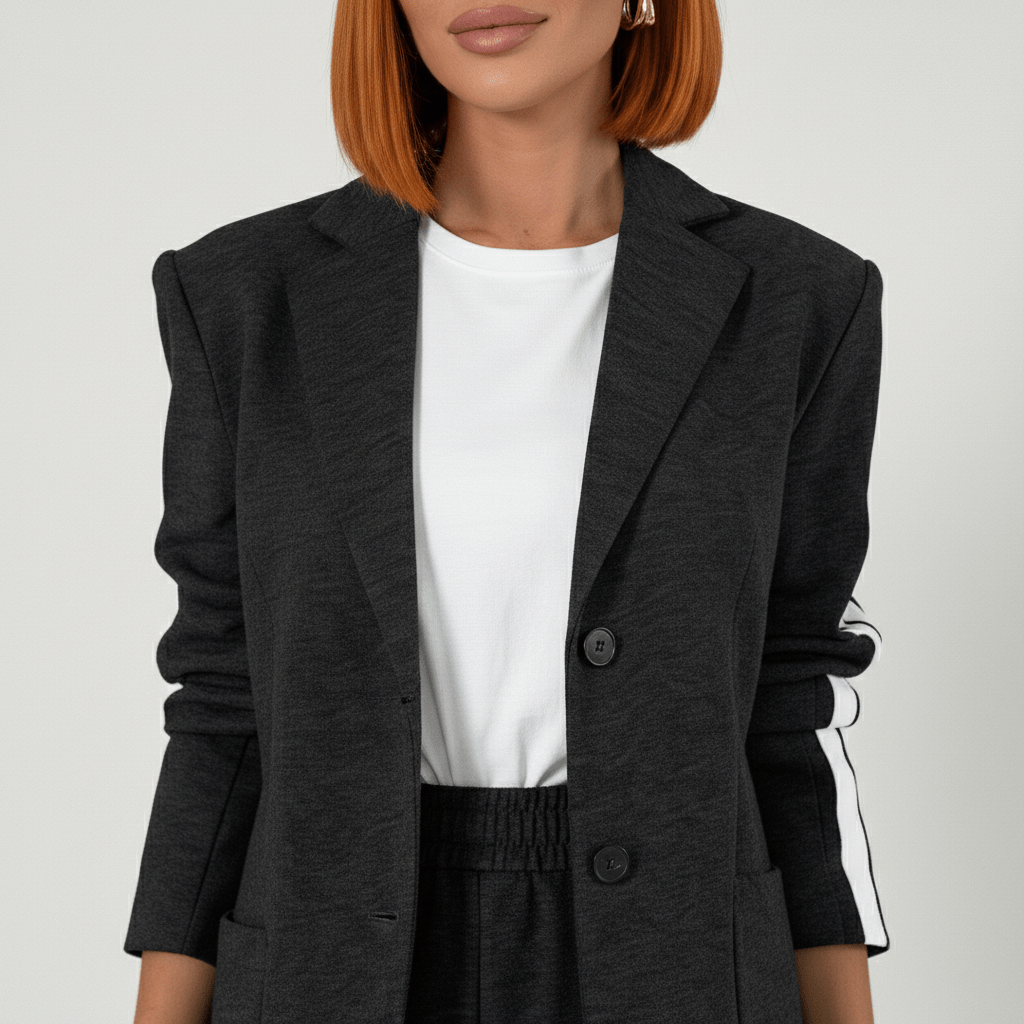 Chic 2 Piece Suit Blazer and Striped Trousers
