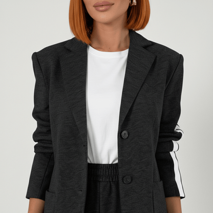 Chic 2 Piece Suit Blazer and Striped Trousers