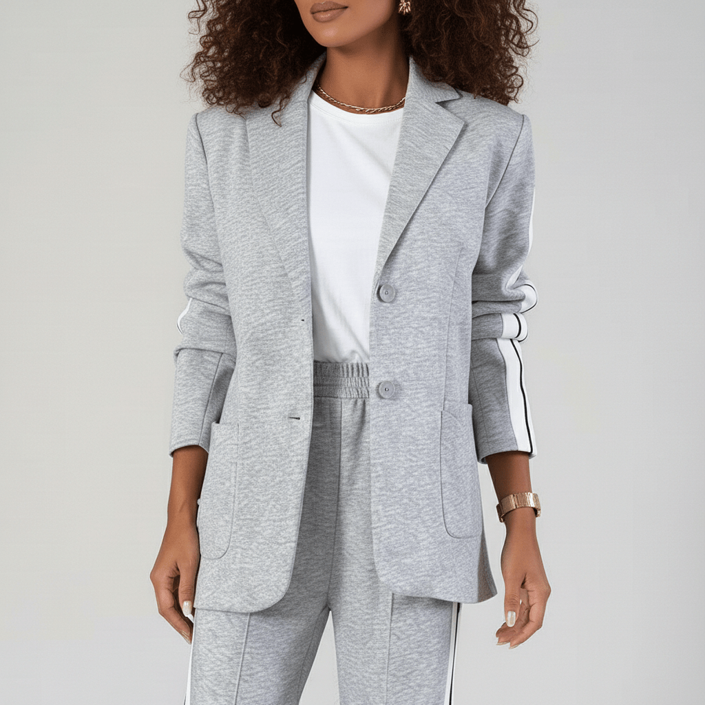 Chic 2 Piece Suit Blazer and Striped Trousers