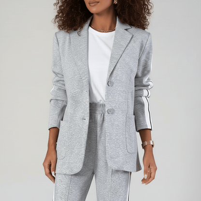 Chic 2 Piece Suit Blazer and Striped Trousers