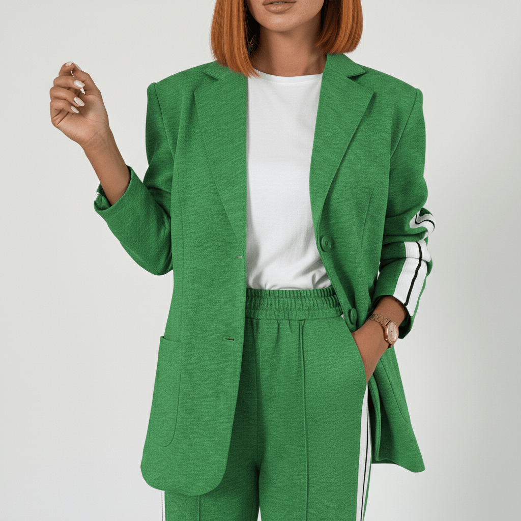 Chic 2 Piece Suit Blazer and Striped Trousers