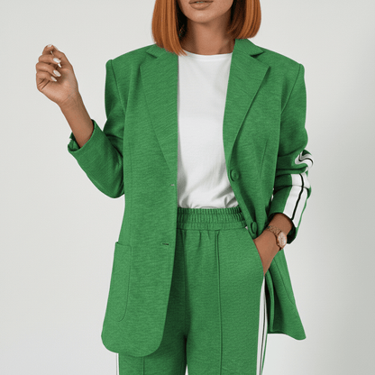 Chic 2 Piece Suit Blazer and Striped Trousers