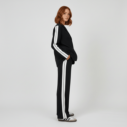 Chic 2 Piece Suit Blazer and Striped Trousers
