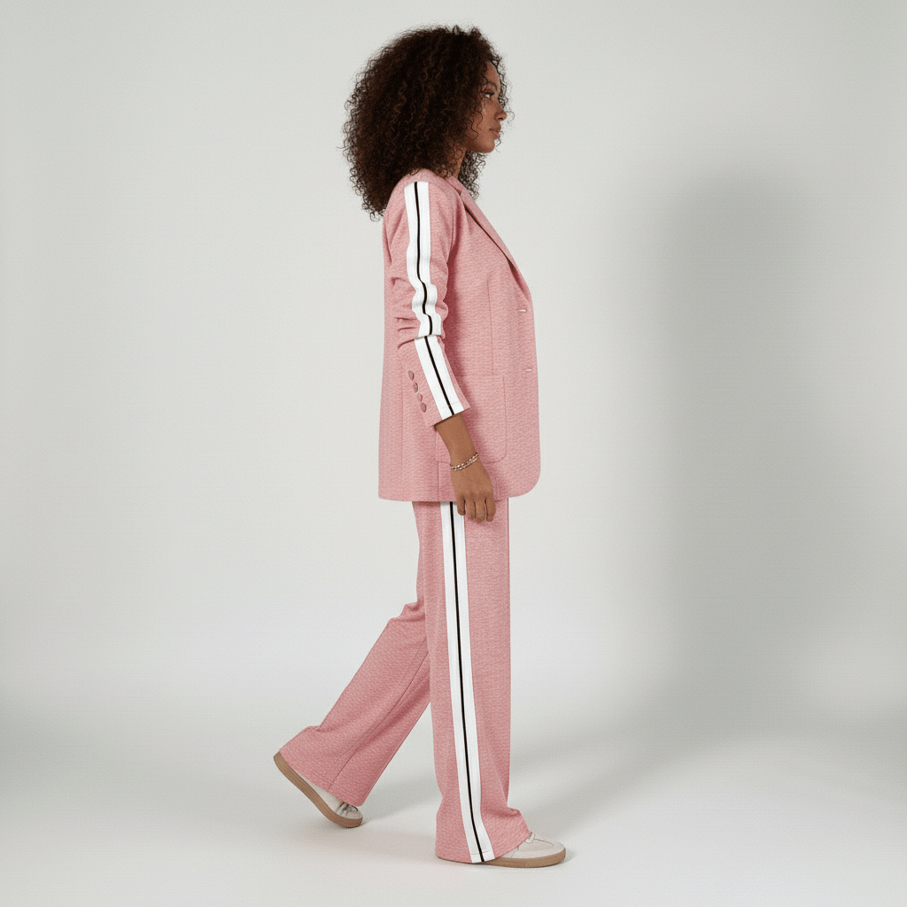 Chic 2 Piece Suit Blazer and Striped Trousers
