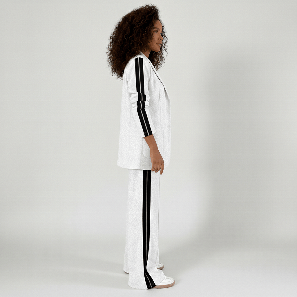 Chic 2 Piece Suit Blazer and Striped Trousers