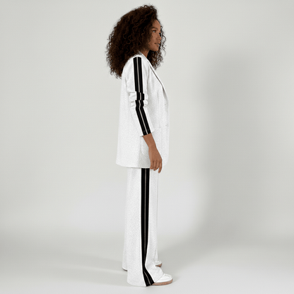 Chic 2 Piece Suit Blazer and Striped Trousers