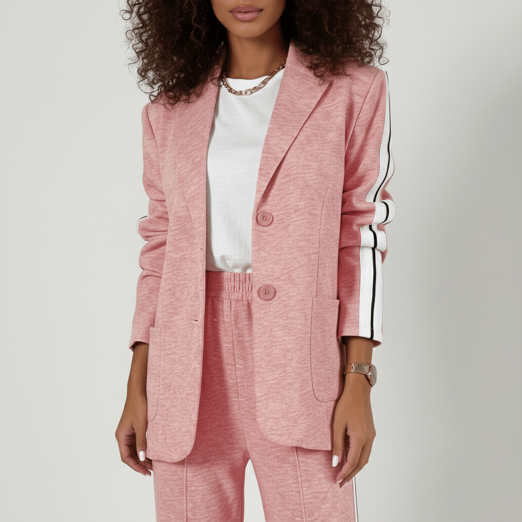 Chic 2 Piece Suit Blazer and Striped Trousers