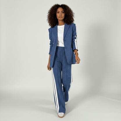 Chic 2 Piece Suit Blazer and Striped Trousers