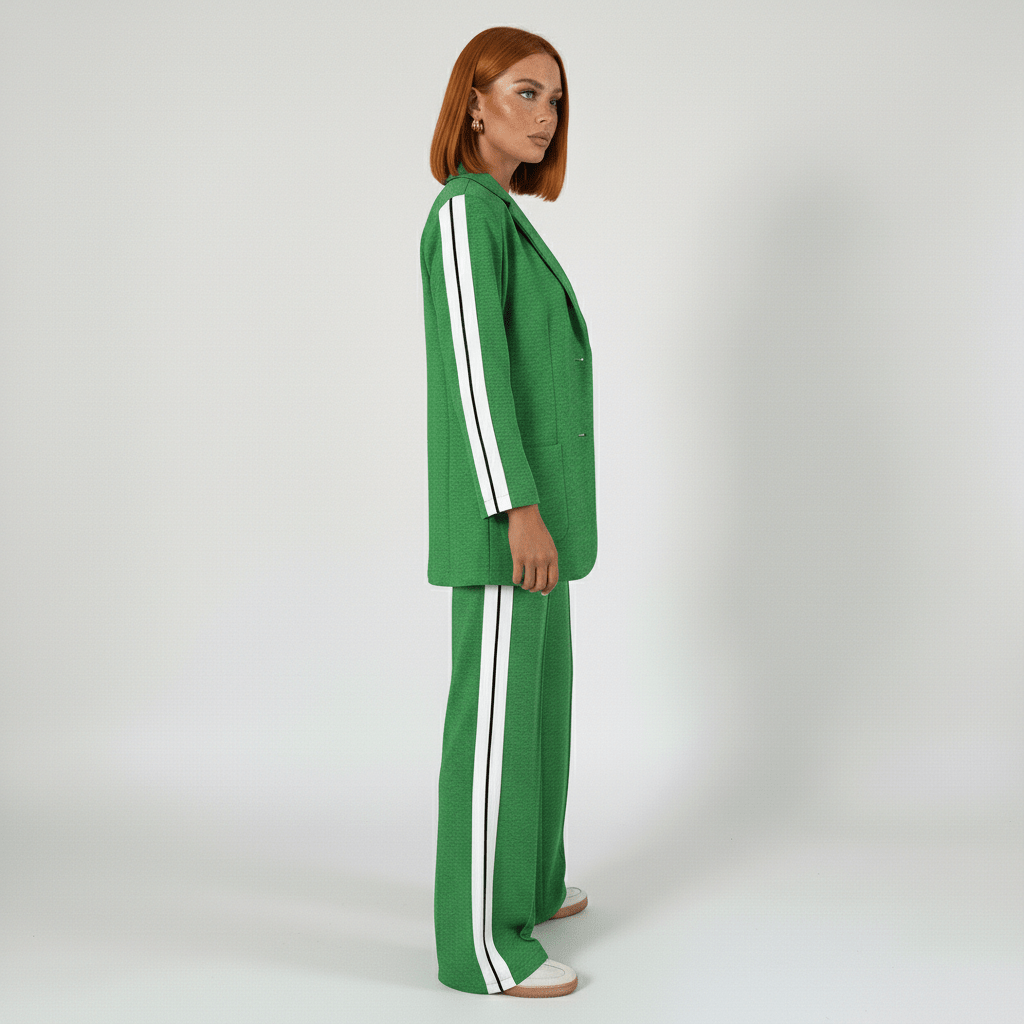Chic 2 Piece Suit Blazer and Striped Trousers