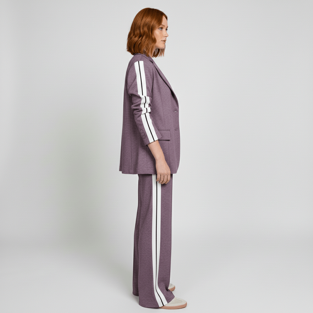 Chic 2 Piece Suit Blazer and Striped Trousers