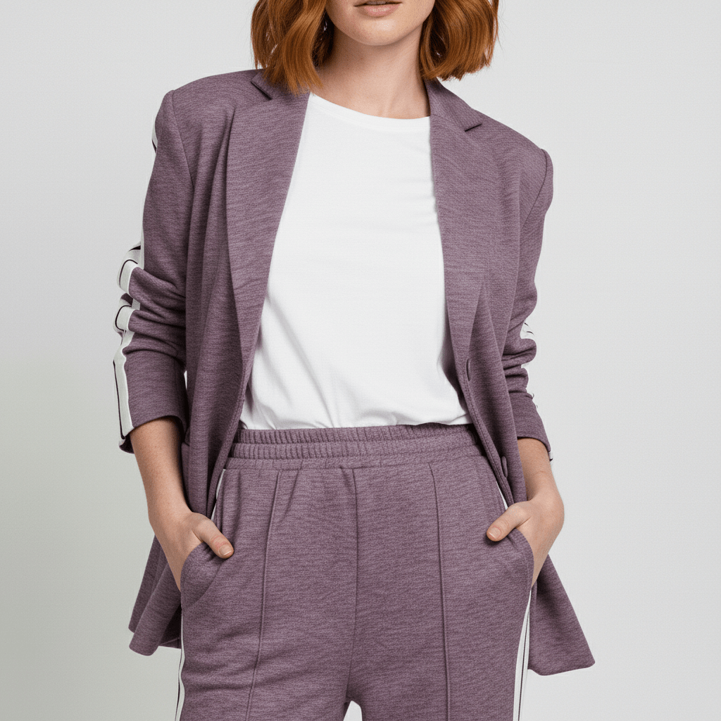 Chic 2 Piece Suit Blazer and Striped Trousers