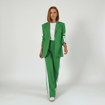 Chic 2 Piece Suit Blazer and Striped Trousers