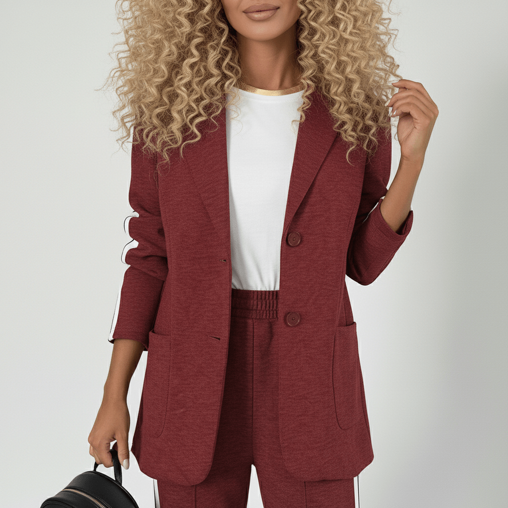 Chic 2 Piece Suit Blazer and Striped Trousers