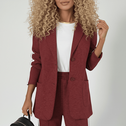 Chic 2 Piece Suit Blazer and Striped Trousers