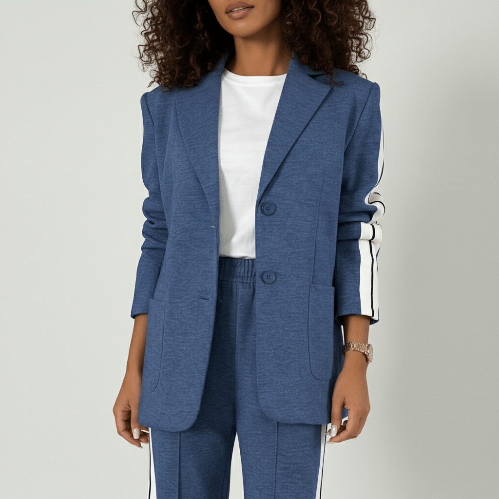 Chic 2 Piece Suit Blazer and Striped Trousers