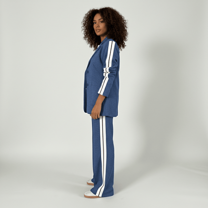 Chic 2 Piece Suit Blazer and Striped Trousers