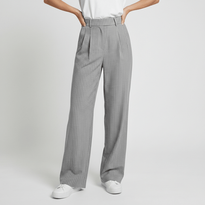 Chic 2 Piece Suit Cropped Jacket and Pinstripe Trousers