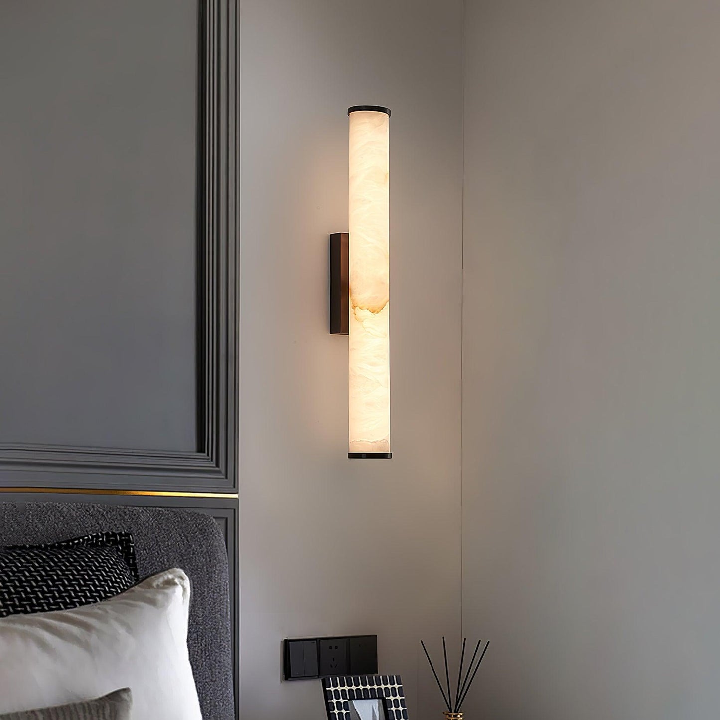 Classic White Glass LED Wall Light Fixture