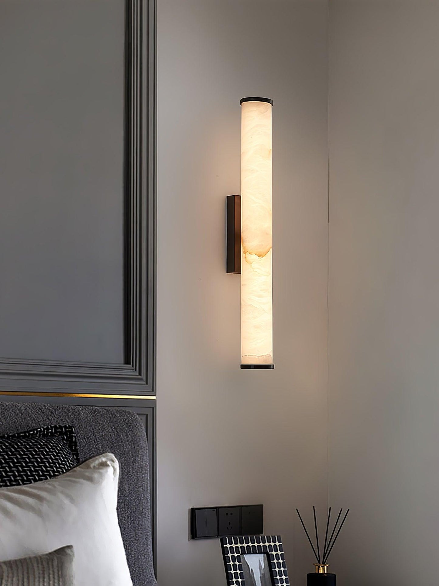 Classic White Glass LED Wall Light Fixture